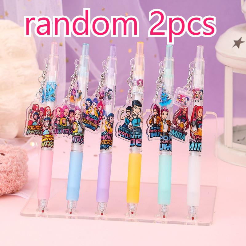 

Adorable Acrylic Charm Gel Pen K-POP Demon Hunters ST Tip Press Pen Black Ink Writing Pen 0.5mm for School Stationery Present