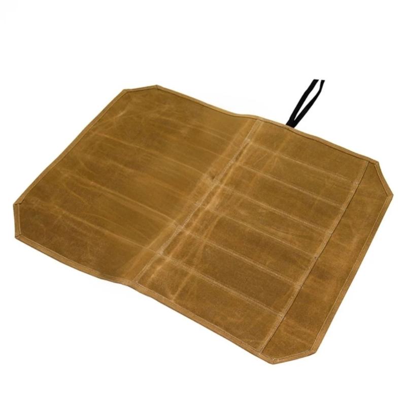 Knife Roll for Case, Waxed Canvas Cutlery Knives Holders Protectors, Home Kitchen Cooking Tools Camping Wrap Bag