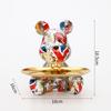 18.5cm Graffiti New Bear Figurine Home Decoration Animal Statue Keys Storage Shelf Modern Room Sculpture Table Decor  Statues