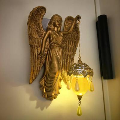 Vintage Wall Lamp Mermaid/Fairy/Angel/Goddess Night Light Decorative Wall Sconce for Bedroom Living Room Hotel Restaurant