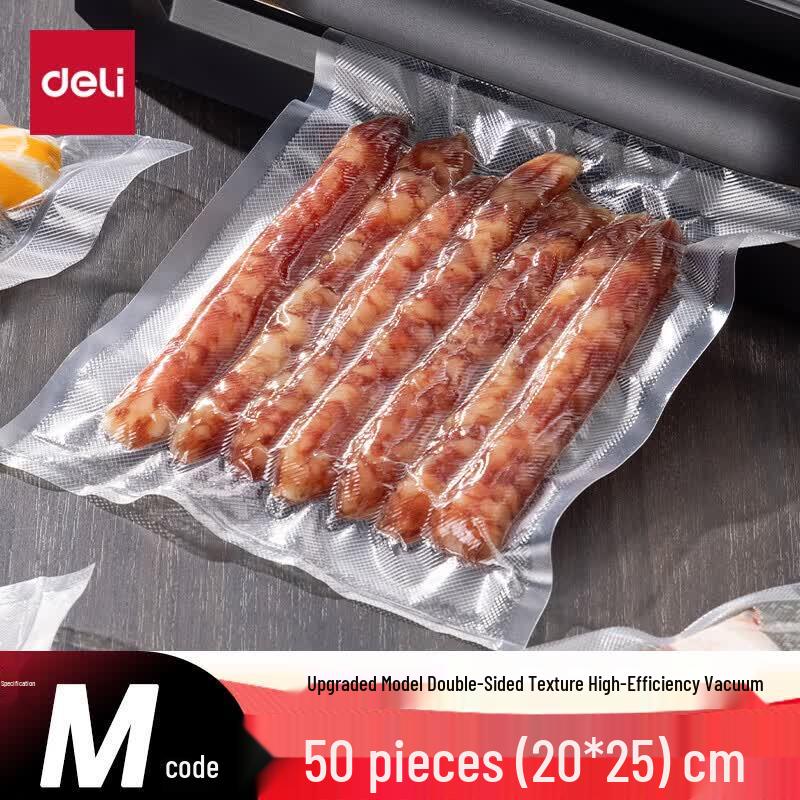 Deli Food-Grade Transparent Vacuum Sealer Bags CN plug (adapter included)