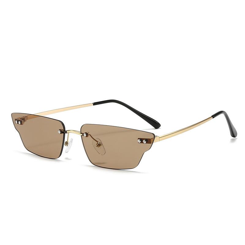 New borderless square sunglasses European and American fashion trend sunglasses female Internet celebrity street shooting style frameless sunglasses