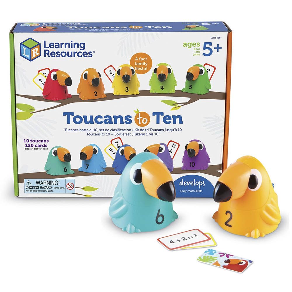 Learning Resources Math Game Toucans To Ten Calculation Cards LER5458 Authentic