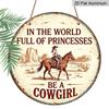 2D Flat, 1pc Western Cowgirl Aluminum Wall Decor Sign, "Embrace Your Inner Cowgirl Spirit" Quote - Retro Farmhouse Hanging Plaque, Suitable for