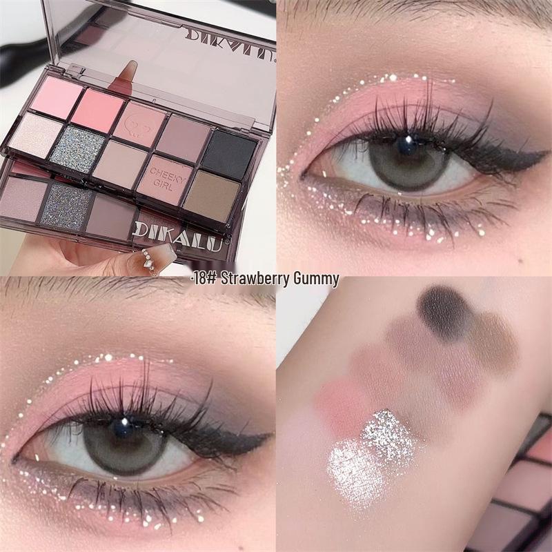 Палетка теней для век Dikalu Stardust 10 цветов: Мерцающий, Матовый и Глиттерный