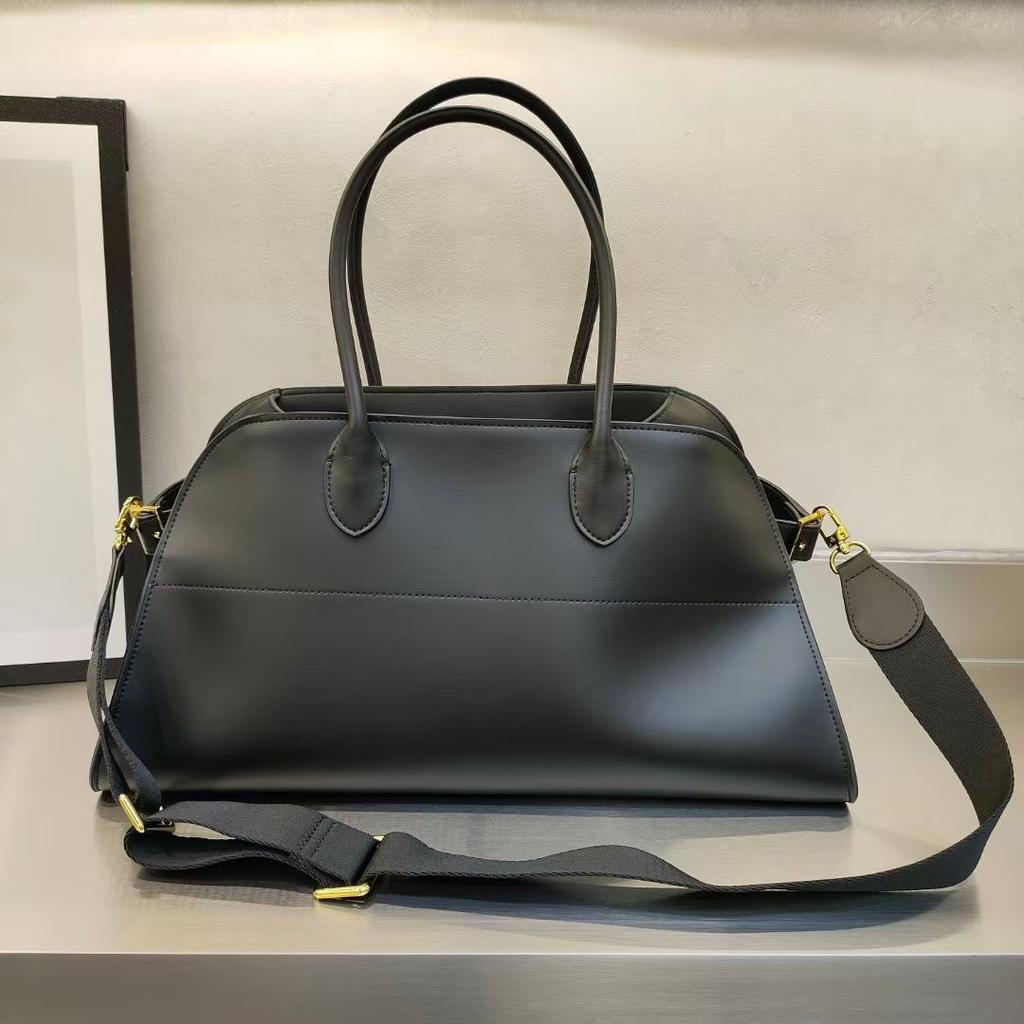 Leather bag 2025 autumn/winter new style large capacity handbag, wide shoulder strap single-shoulder crossbody bag, large tote bag for commuting