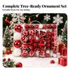 104 Pieces Christmas Tree Ornaments Glittery Baubles Premium