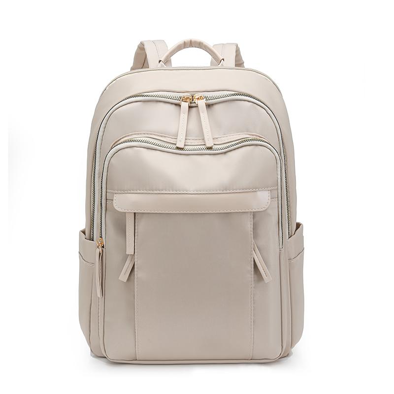 Business Large Capacity Backpack Female Computer Backpack Student Schoolbag бежевый