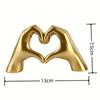 1PC Gold Heart Hand Statue Living Room Bedroom Decoration Love Finger Modern Hand Gesture Sculpture Home Shelf Desktop Decora