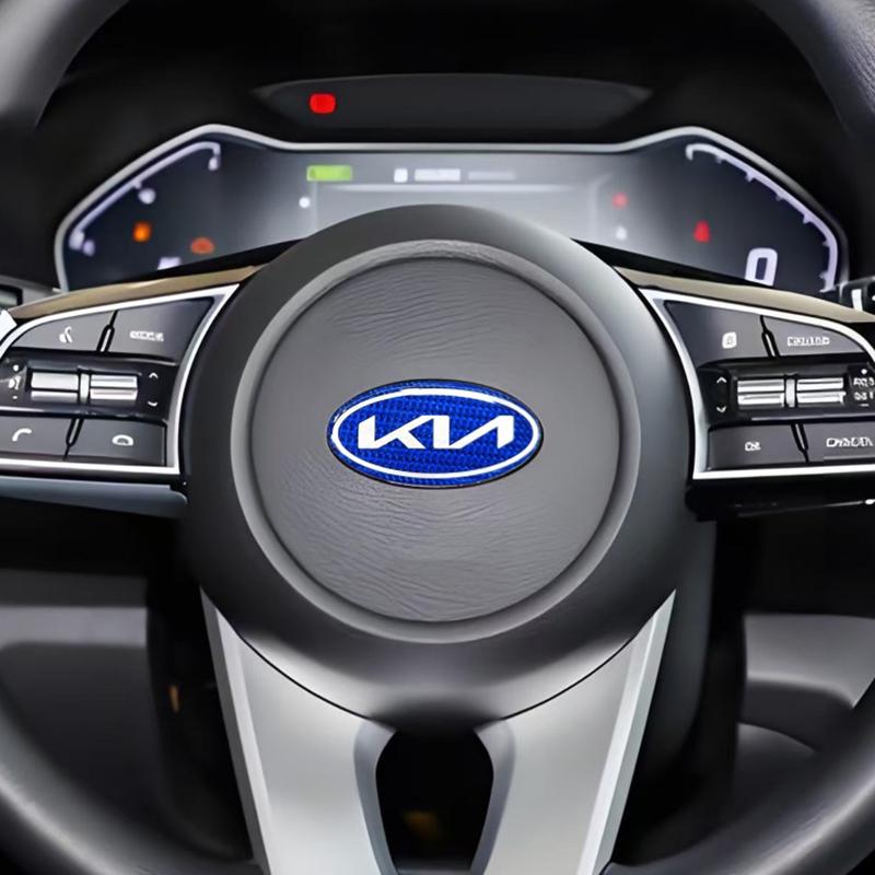 Koolstofvezel Auto Stuurwiel Embleem Sticker Badge Voor KIA K2 K3 K5 KX5 Sportage GT R Stinger Rio Optima Sorento Forte Soul