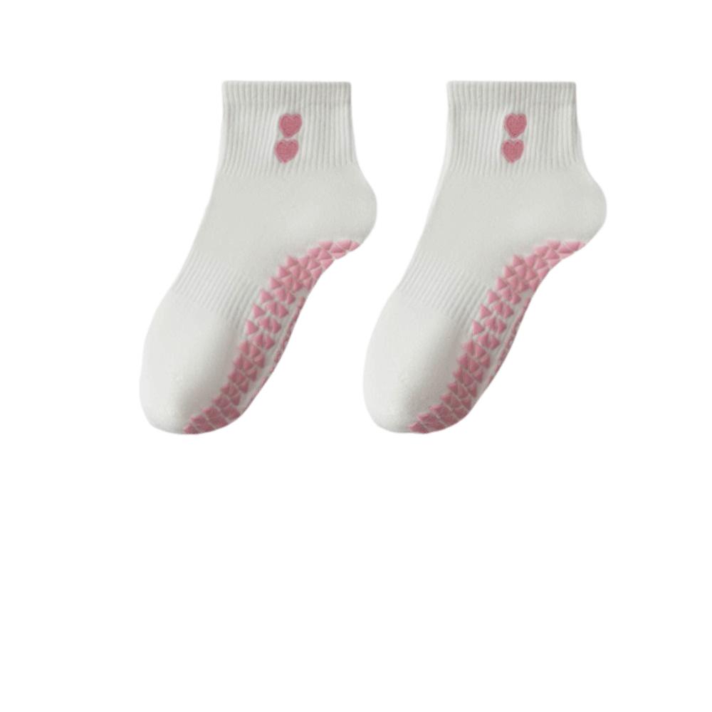 Pilates Socks with Grips for Women Cute Yoga Grip Socks Non Slip Cotton Ankle Sock for Yoga Barre Ballet