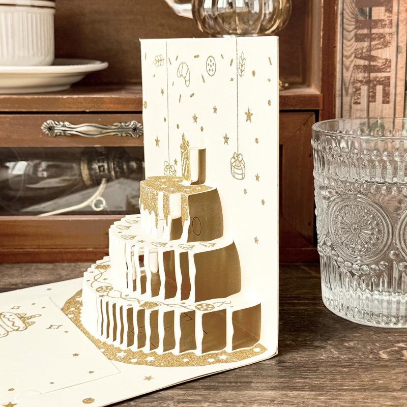 3D DIY Cartoon Music Light Birthday Cake Card
