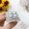 Mobile Phone Holder Telescopic Foldable Self-adhesive Anti-slip Decoration Square Rhinestone Faux Pearl Phone Folding Finger Stand for Desktop