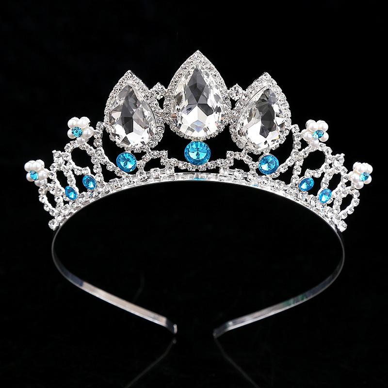 European Style Wedding Dress Crown Jewelry Stage Performance Princess Crown Tiara Travel Photography Crystal Crown Water Drop Type