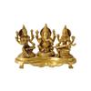 Pure Brass Laxmi Ganesh Saraswati Idol, Ganesha Statue, Ganpati Murti, Gold