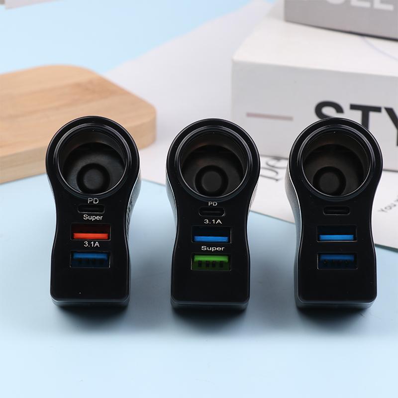 Dual Usb Car Charger Digital Display Car One To Three Cigarette Light 66W Car Multifunctional Charger
