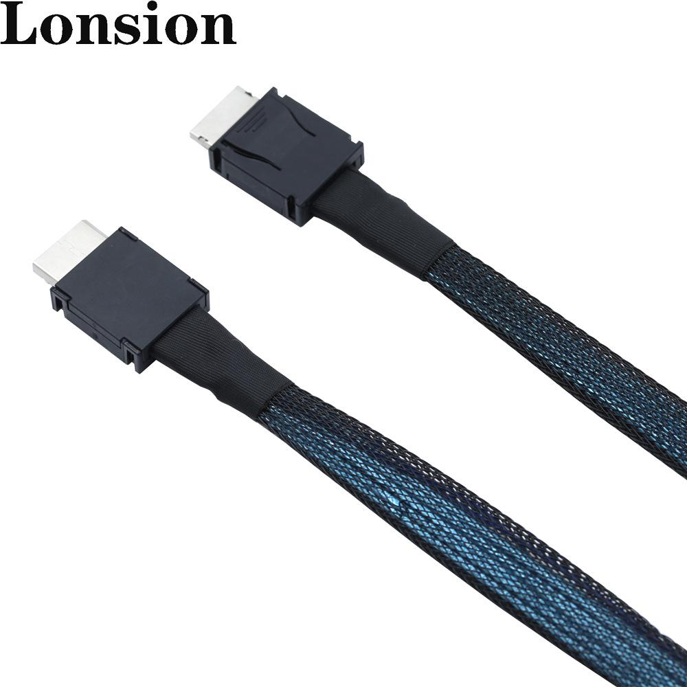 

Высокоскоростной серверный кабель PCIe Oculink SFF-8611 4i к Mini SAS SFF-8611 4i 0.4m чёрный