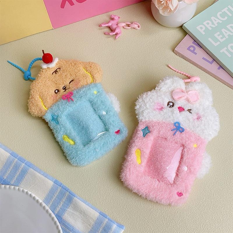 Plush Photocard Holder 3inch Photo Frame Display Stand Kpop Photo Card Protector Photo Album Storage Packaging Album