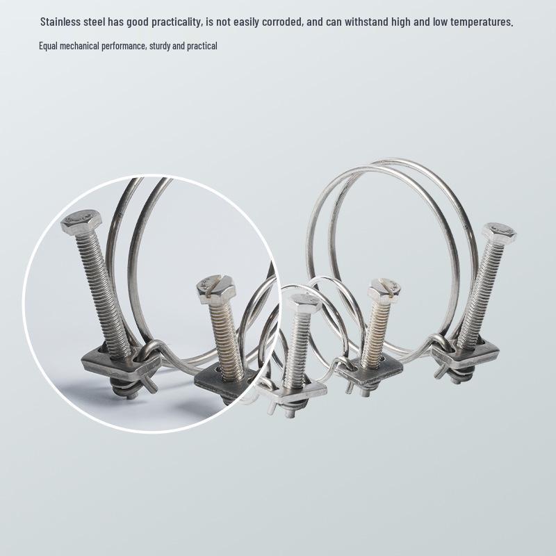 Stainless Steel Double Wire Hoop Reinforced Hose Clamps for Fire and Rubber Hoses