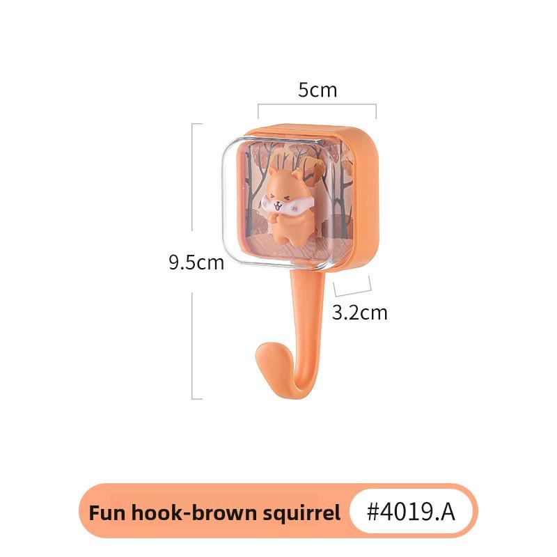 

1PCS Cartoon Cute Creative Hook Free Punch Fun Animal Bouncing Hook Dormitory Bedroom Coat Hook Strong Sticky Hook 1PCS коричневый