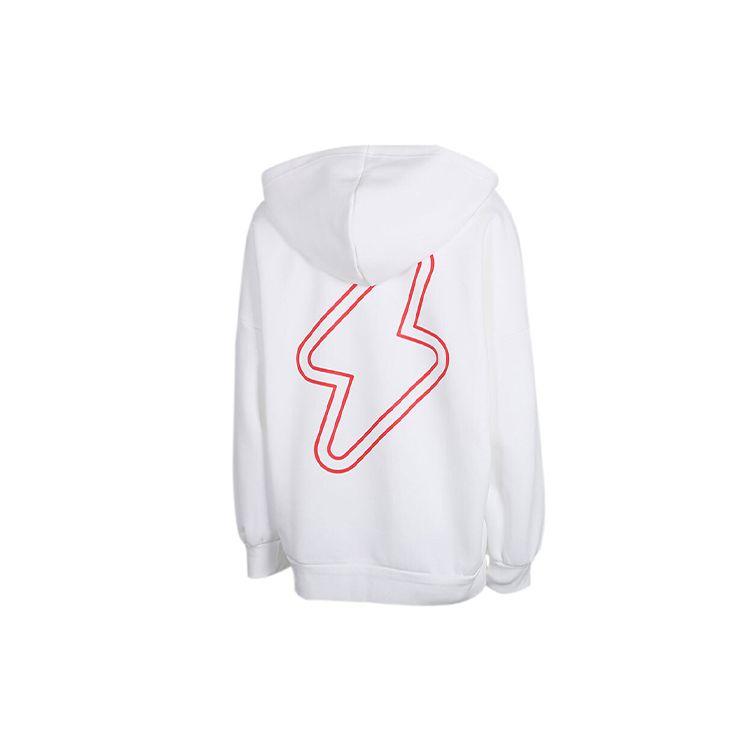 Adidas Neo Logo Printed Loose American Style Pullover Hoodie Women White FU1052