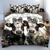 Cute Twin Calves With Floral Bows Printed Duvet Cover Set1 Duvet Cover+2 Pillowcasemulti Size Bedroom Bedding Decor
