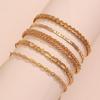 European-American Multi-Layer Retro Snake Chain Beach Anklet Set - 5 Pieces