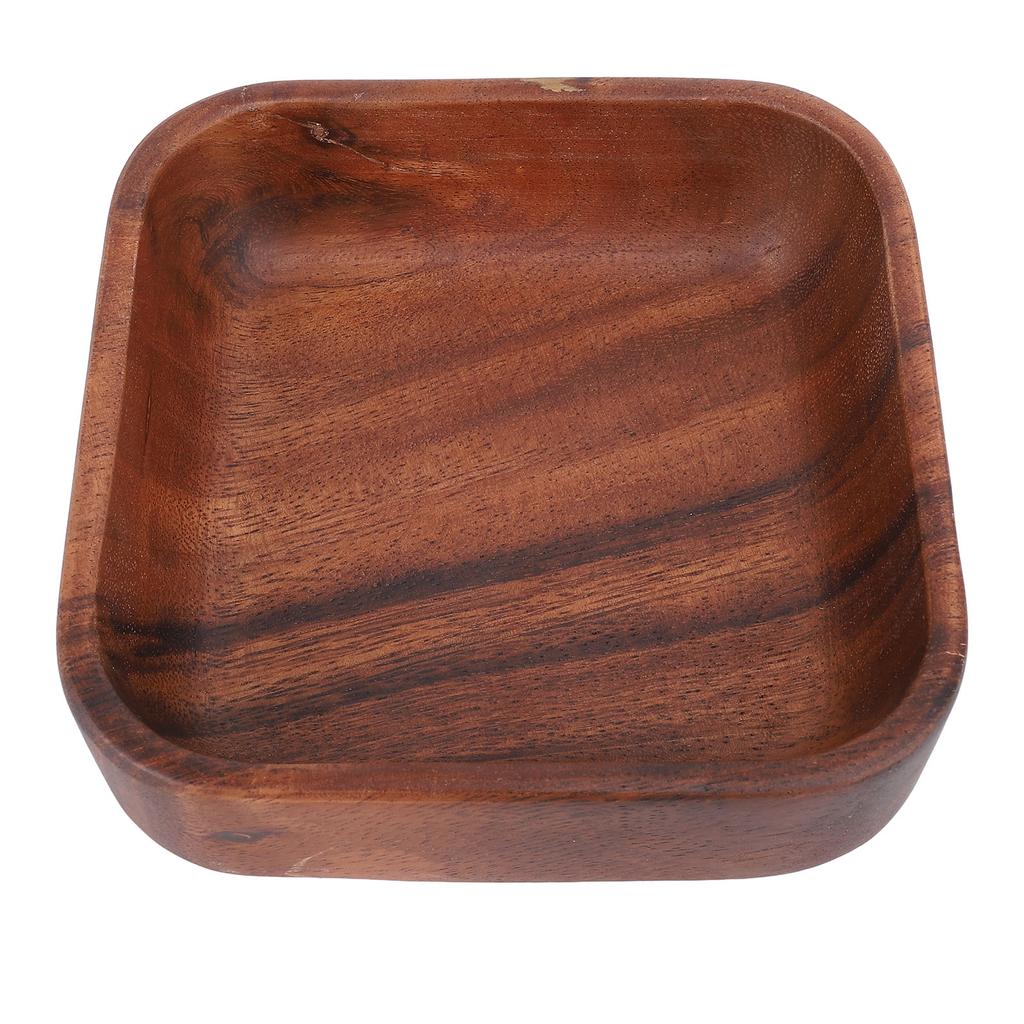 Wood Fruit Tray Square Chinese Style Solid Wood Tea Snack Dessert Serving Plate for Home