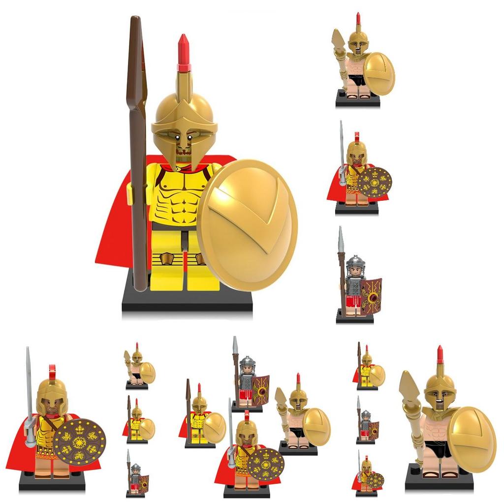X0164 Spartan Warrior Toy Plastic Building Blocks Set Diy Bagged Packaging Abs Material