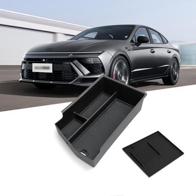 LHD für Hyundai Sonata 2024 N-line Armlehnen-Aufbewahrungsbox Schmutzschutzmatte Kabellose Zubehör-Ordnung Passend für Linkslenker
