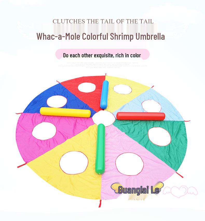 Rainbow Parachute Whack-a-Mole Game: Outdoor Early Education & Parent-Child Activity