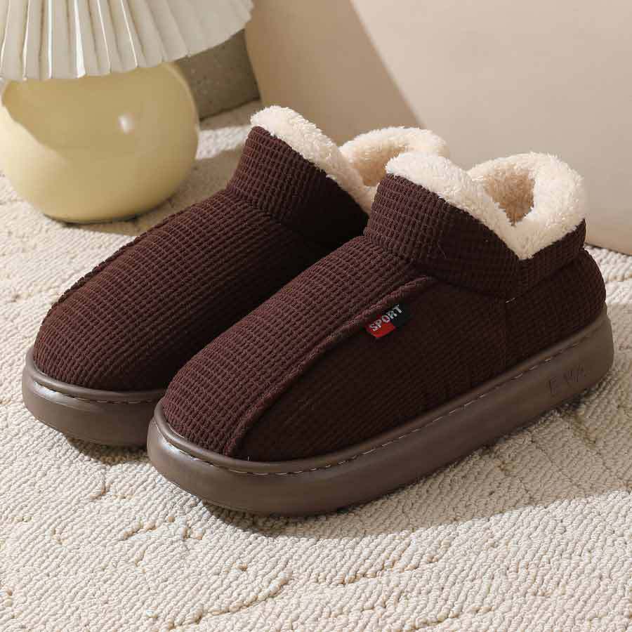 Winter Men's Warm Cotton Slippers Indoor Home Non-slip Winter Home Large Size Home Home Cotton Shoes Men