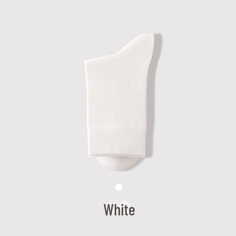 Zhuji Men's Cotton Socks - Autumn/Winter Deodorant, Sweat-Absorbent, Solid Color, Mid- and Long-Tube Styles.