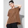 DIMANAF Women 2026  T-Shirt Zipper Female Solid O-Neck Cotton Loose Short Sleeve Tops&Tees