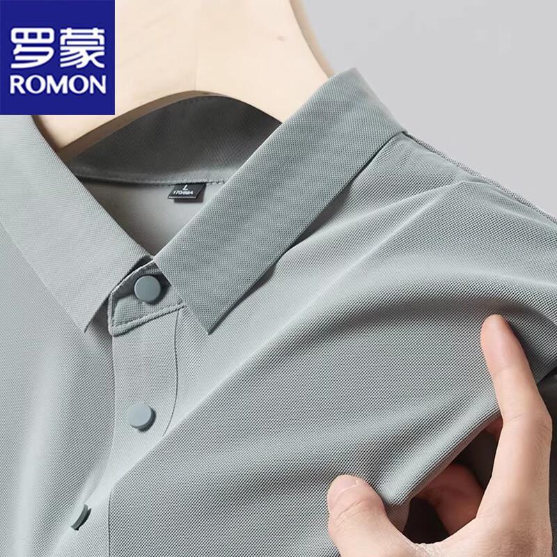 ROMON Men's Ice Silk Short-Sleeve Polo Shirt