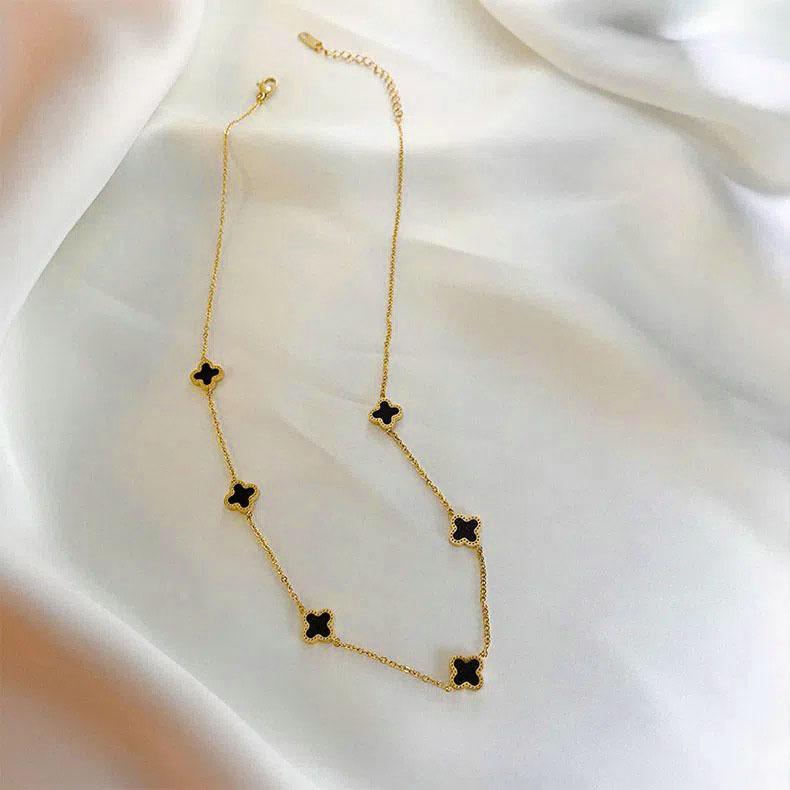 Titanium Steel 18k Gold Clover Necklace