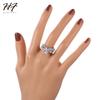 Romantic Heart Shaped 2 Pieces Ring Sets for Women Sliver Color AAA+ Cubic Zirconia Wedding Fashion Jewelry Xmas Gift DD027