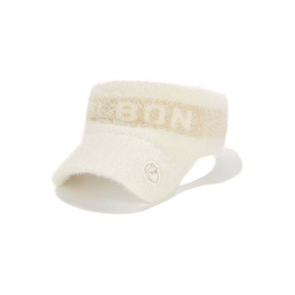 MALBON GOLF Malbon Logo Jacquard Knit Visor Ivory (Woman)