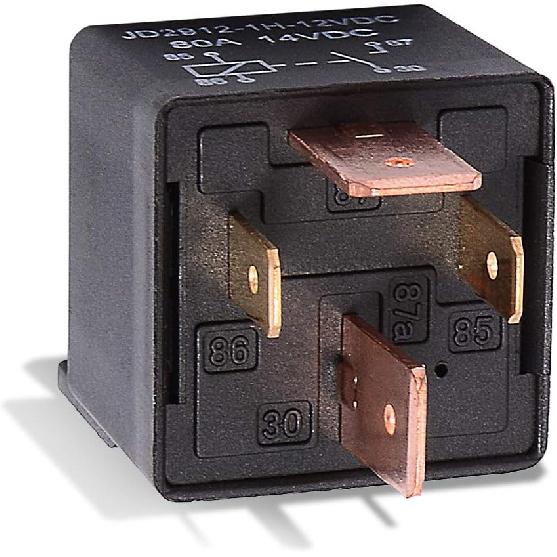EHDIS 4-Pin Car Truck Motor Heavy Duty 80A 12V On/Off Normally Open SPST Relay Socket Plug With Harness - 4 Wire Automotive Model JD2912-1H-12VDC 80A