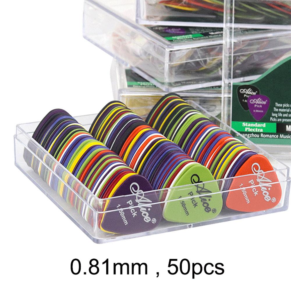 

50 Pieces Guitar Picks Thicknesses 0.58/0.71/0.81/0.96/1.2/1.5mm ABS Premium for Acoustic Electric Guitar Bass Ukulele Plectrums