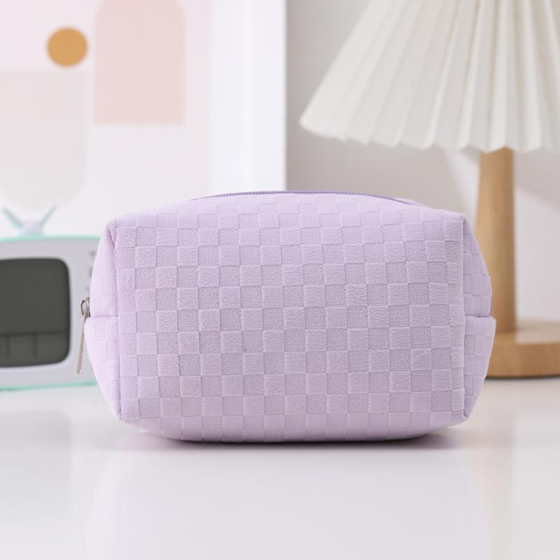 Korean Style Large Capacity Pencil Case With Velvet Material For Students And Office Use
