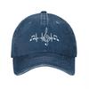 Music Heartbeat Pattern Washed Canvas Baseball Cap Vintage Soft Unstructured Dad Hat For Women Men Daily Commuting