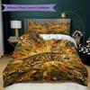 Cute kitten Pattern Bedding uilt Set uilt Cover Pillowcase Home Decoration Birthday Gift (1 * duvet cover + 2 * pillowcase  without core)