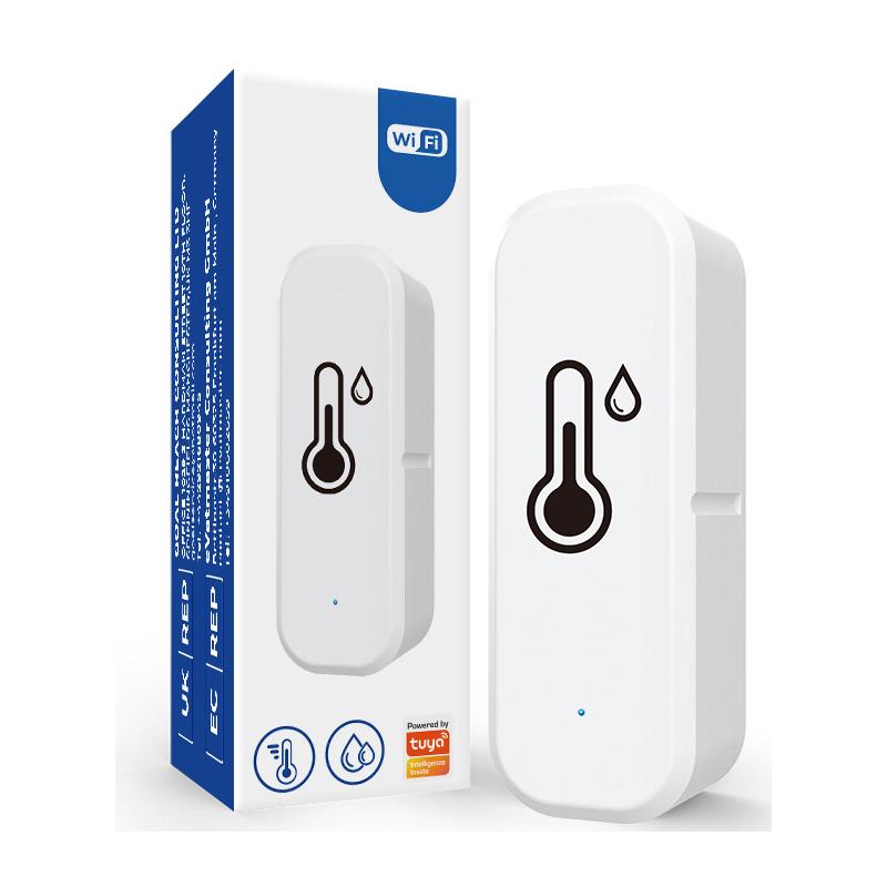Tuya WiF BLE Temperature Humidity Sensor Smart Home Wireless Thermometer Hygrometer Detector Works With Google Alexa White