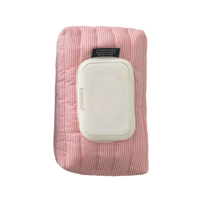 

Striped Quilted Storage Bag For Wet Wipes Tissues Holder Portable Vehicle Home Multifunctional Design Container