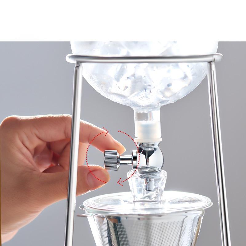 Kávovar Ice Drop Skleněný Ručně vyráběný Extrakční Hrnec Průhledný Kávovar Kapkového typu Sada Kávových Spotřebičů