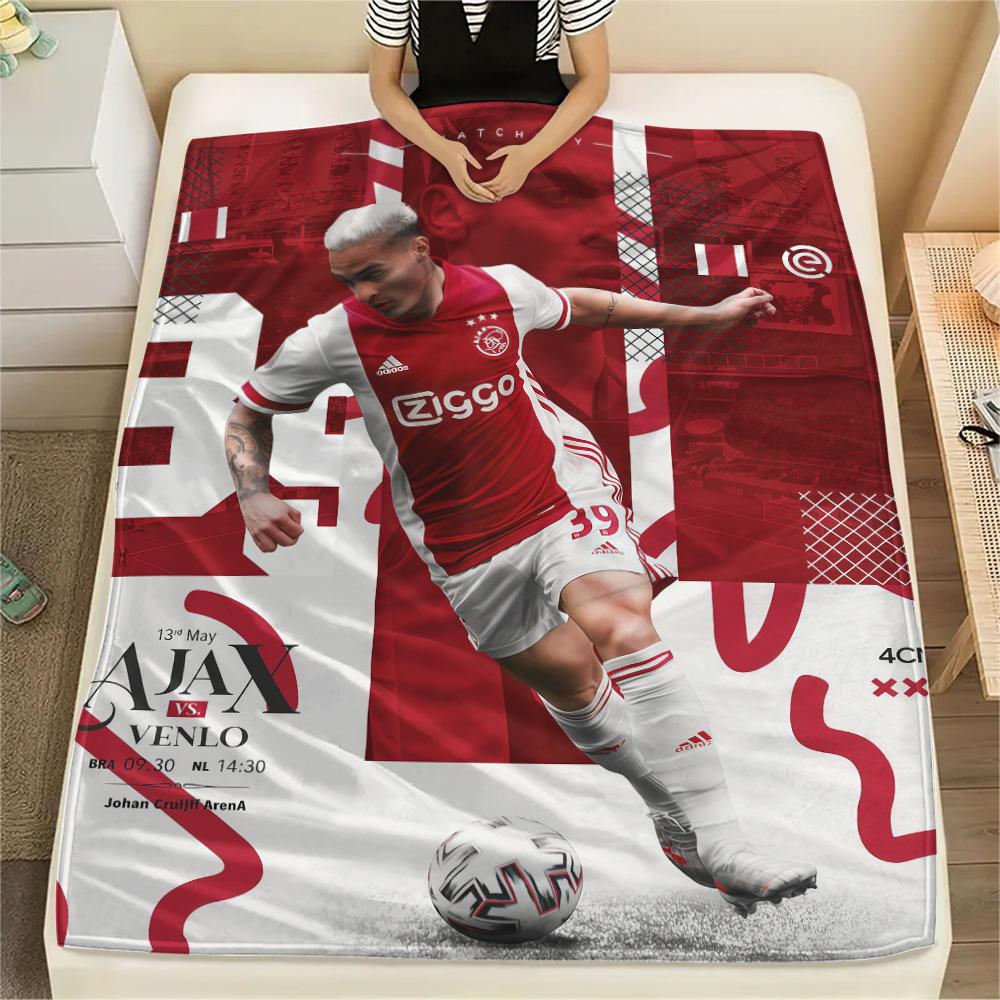 AFC Ajax Logo Print Flanelldecke, Hohe Qualität, Bequem für alle Jahreszeiten, Heimdekoration, Wärme und Komfort
