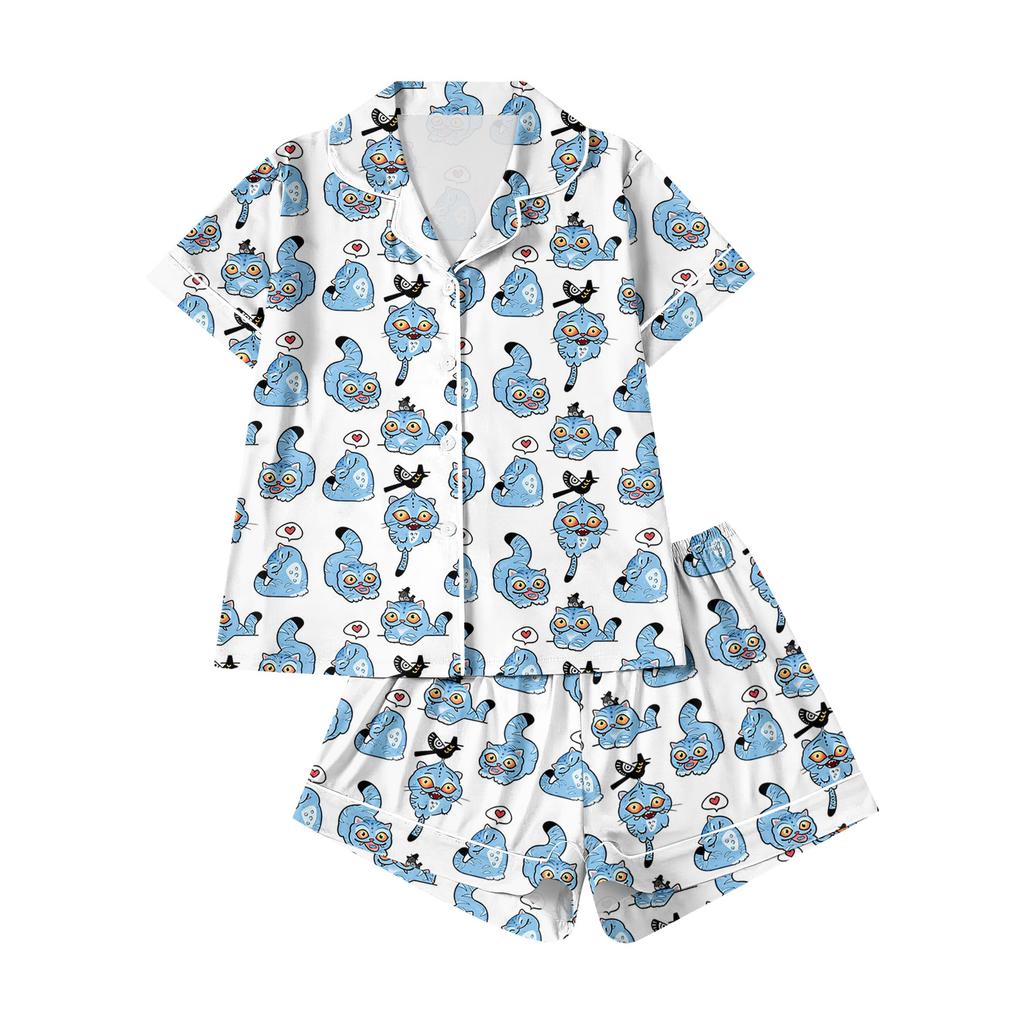 Vêtements d'intérieur pour enfants Ensemble pyjama Haut à manches courtes Short Ensemble deux pièces Vêtements d'extérieur Gilet de jeu Vêtements