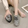 Fashion European and American Leopard Print Casual Shoes 2024 New Daily Loose Soft Sole Non Tiring Vulcanized Flat Bottom Women's Shoes