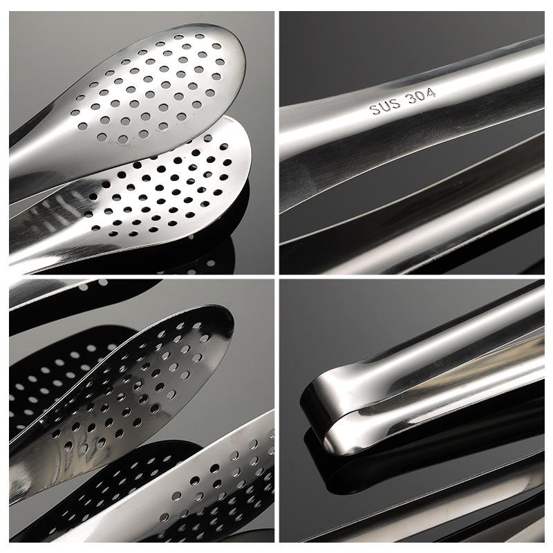 304 Stainless Steel Food Clip Exquisite Clip Multi-Specification Bread Clip Mirror Polished Ice Clip BBQ Buffet